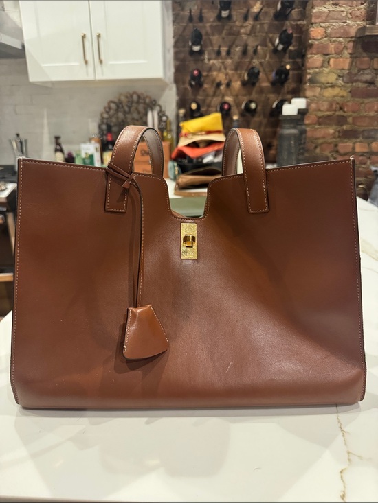 Celine Handbags - Classic Brown Leather Celine Tote/Shoulder bag. Gold Accents from Paris.